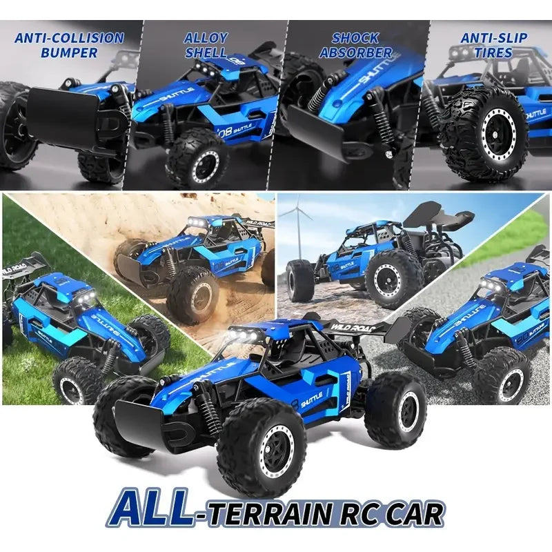 RC Off-Road Car 1:16 Scale All Terrain Fast RC Car 20KM/H High Speed 2WD Electric Vehicle with 2.4G Remote Control Monster Truck