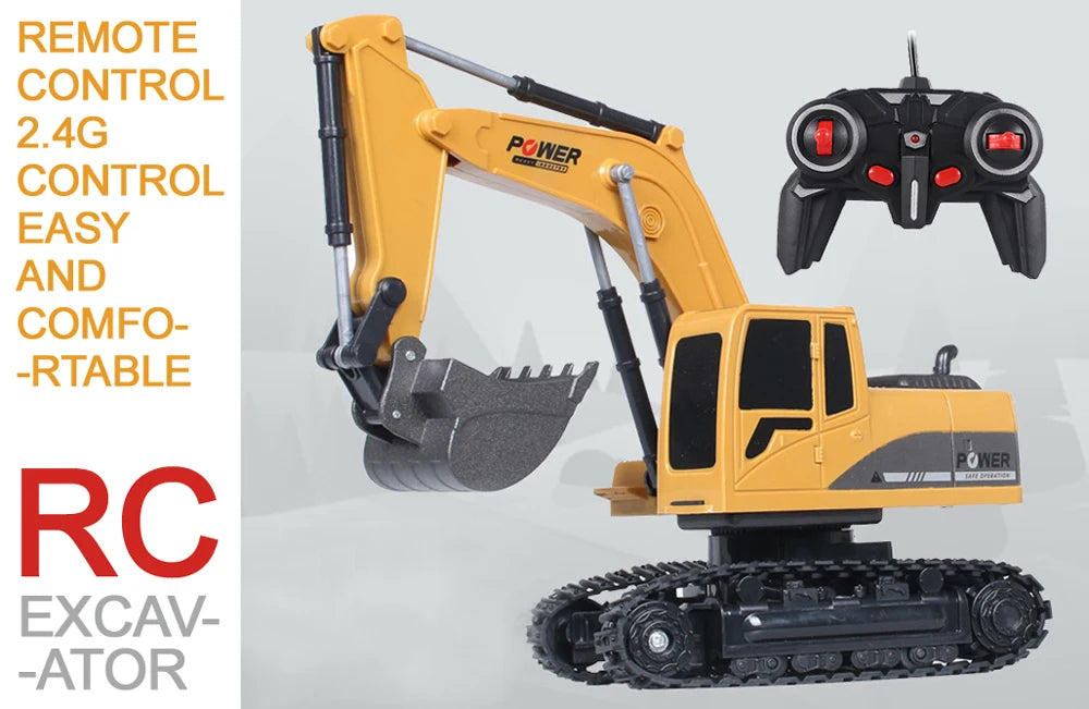 RC Excavator 2.4Ghz 6 Channel 1:24 RC Engineering Car Alloy And Plastic Excavator Boy Toy 6CH And 5CH RTR For Kid Christmas Gift