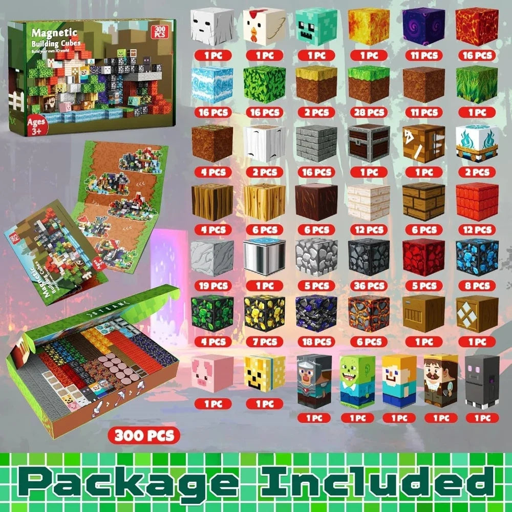 STEM Learning Magnetic Tiles Building Toys Architecture Models DIY Creative Bricks Kids Gift Desk Ornament