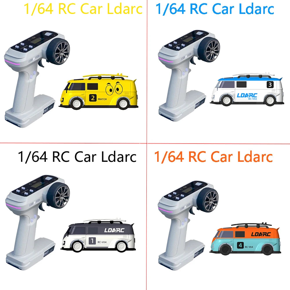 LDARC 1/64 RTR MINI RC Car  2.4GH  V64  Simulated Electric Remote Control Model Car Tabletop Bus Vehicle  Adults  Toys