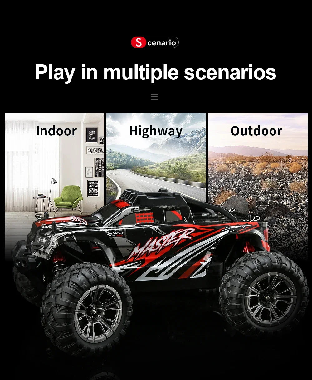 RC Cars Max 33KM/H High Speed 1:14 RC Truggy 4WD Off-Road Remote Control Truck IPX6 Waterproof All Terrain Electric Car Toy Gift