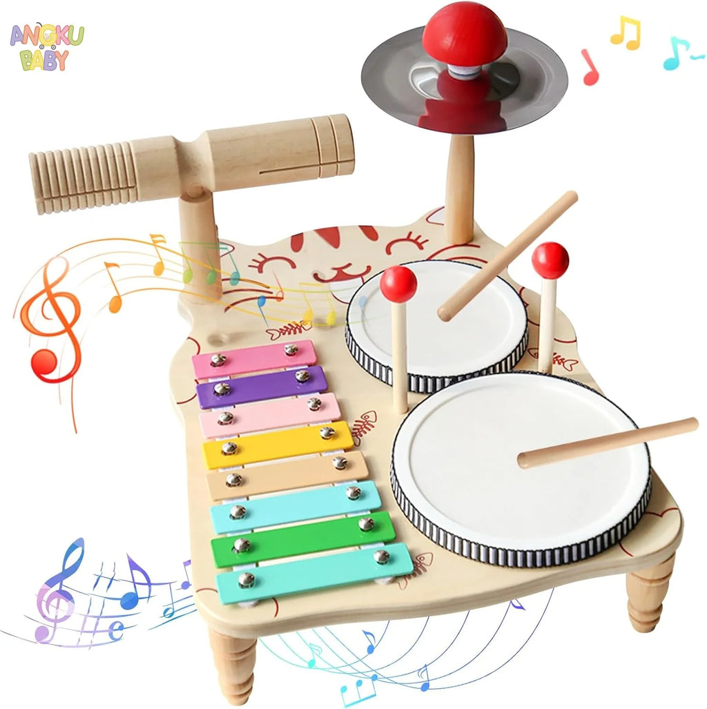 Educational Toys for Children 2-4 Years Old Wooden Montessori Musical Instruments Toys Games for Babies Boys & Girls Gifts