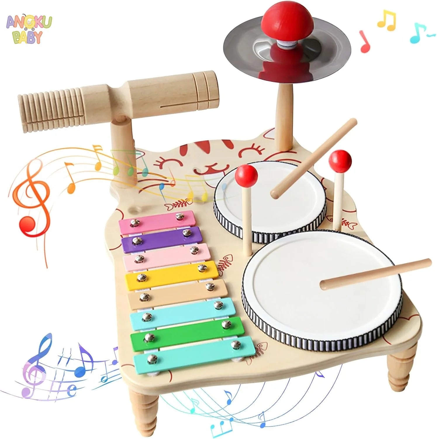 Educational Toys for Children 2-4 Years Old Wooden Montessori Musical Instruments Toys Games for Babies Boys & Girls Gifts