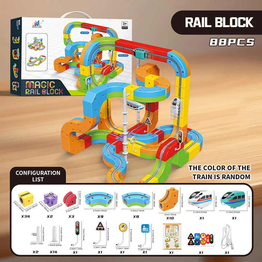 Educational Toys  Latest Assembly Magic Track Train Set Children'S Toys Non-Remote Control Rail Car Gift Box