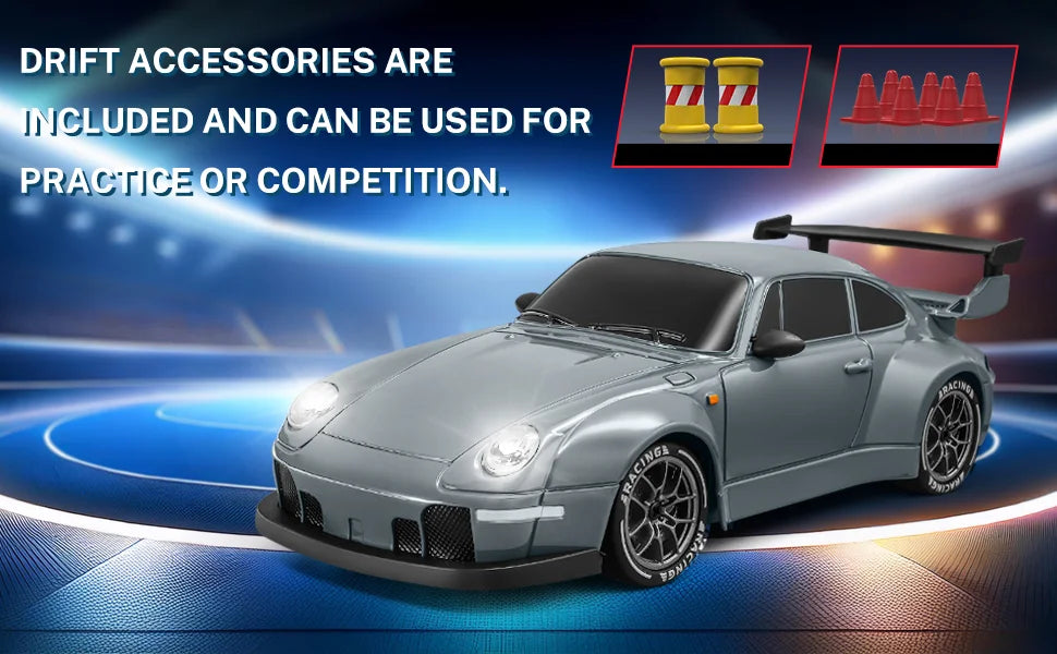 RC Cars 4WD 1:24 20KM/H Full Proportional High RC Drift Car Speed RC Car with LED Lights and Drifting Tires Racing Sport Toy Car