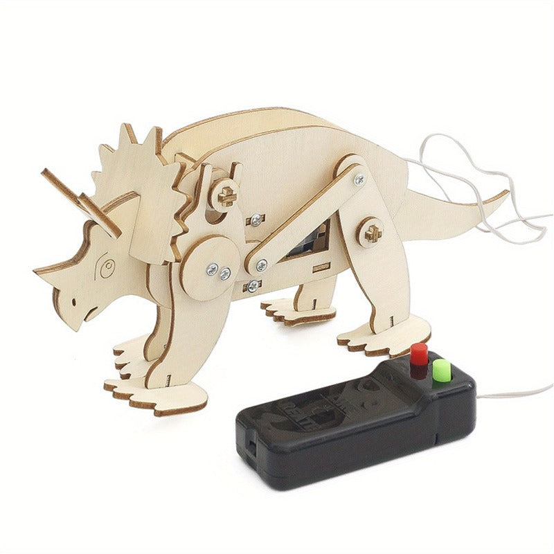 Dinosaur STEM Kit Toys for Kids, 3D Wooden Puzzle Model Robot Model Kit, DIY Educational Science Building STEM Projects