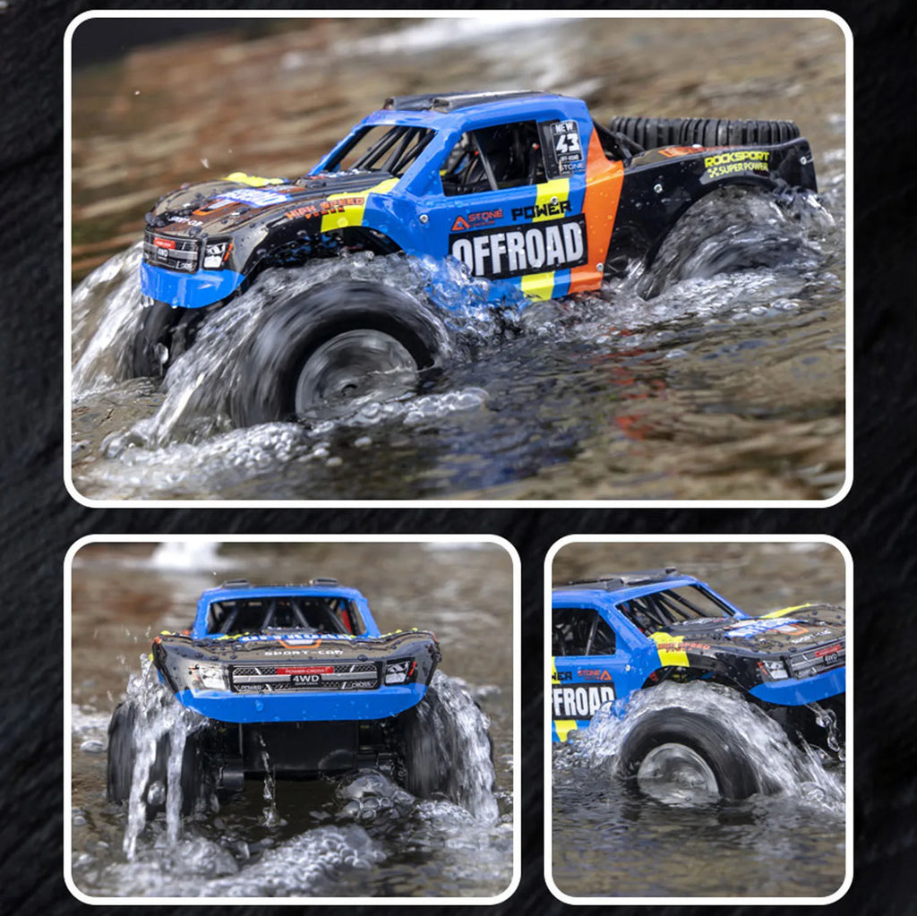 RC Off Road Car 1/14 Stunt Vehicle 4WD Remote Control Amphibious Waterproof Pickup Truck 7.4V Battery RTR Crawler Car Model
