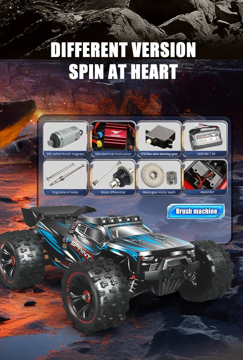 RC Car 1:16 85km/h or 50km/h Four-wheel Drive with LED Remote Control Car High Speed Drifting Monster 4x4 Truck Kids Wltoys Toys
