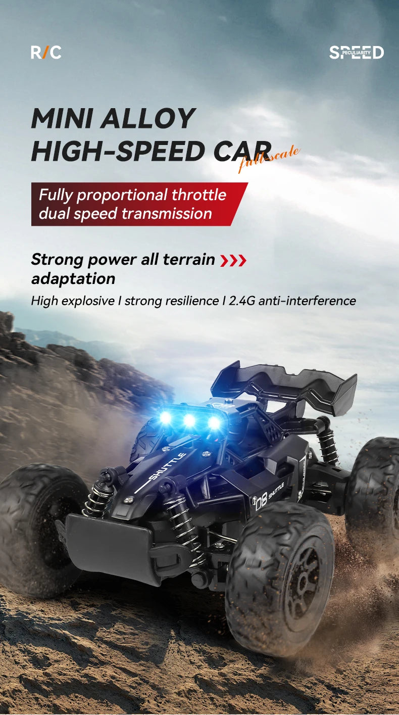 RC Rock Crawler 1:32 Scale Alloy Off-Road Vehicle With LED Light Brushles 2.4G Remote Control High Speed Climbing Drift Mini Car