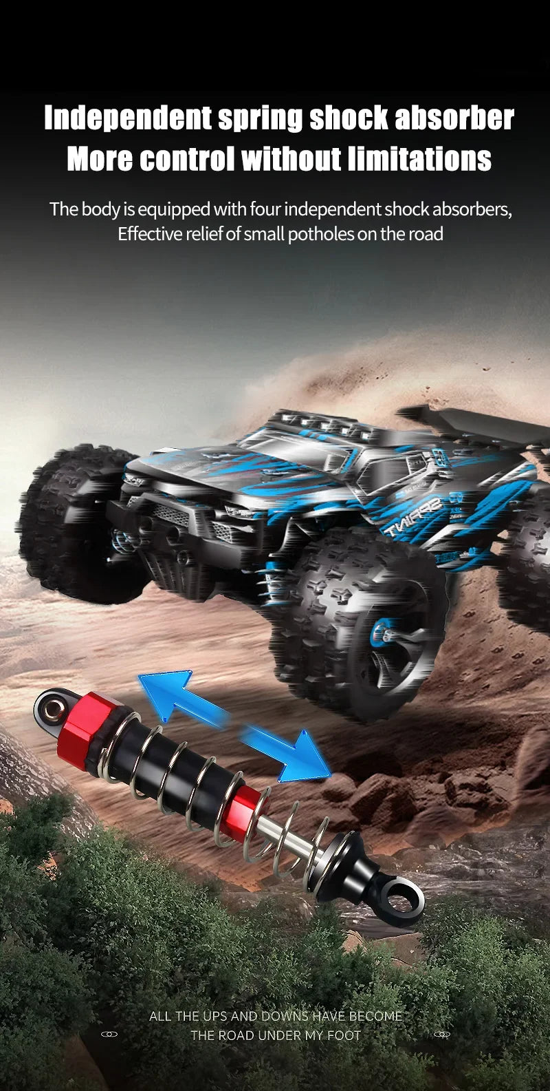 RC Car 1:16 85km/h or 50km/h Four-wheel Drive with LED Remote Control Car High Speed Drifting Monster 4x4 Truck Kids Wltoys Toys