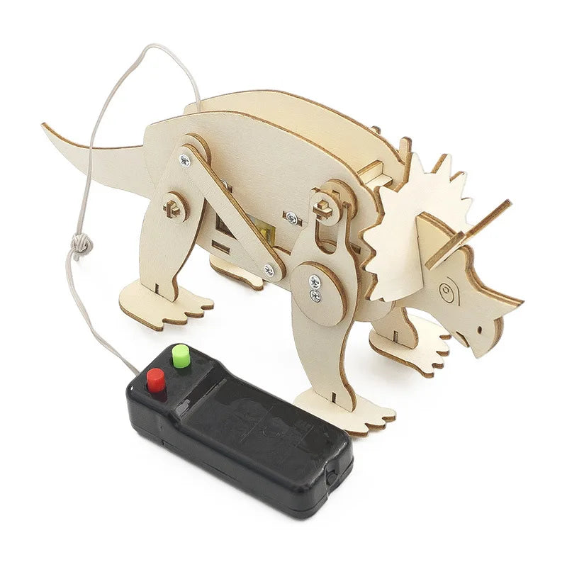 Dinosaur STEM Kit Toys for Kids, 3D Wooden Puzzle Model Robot Model Kit, DIY Educational Science Building STEM Projects