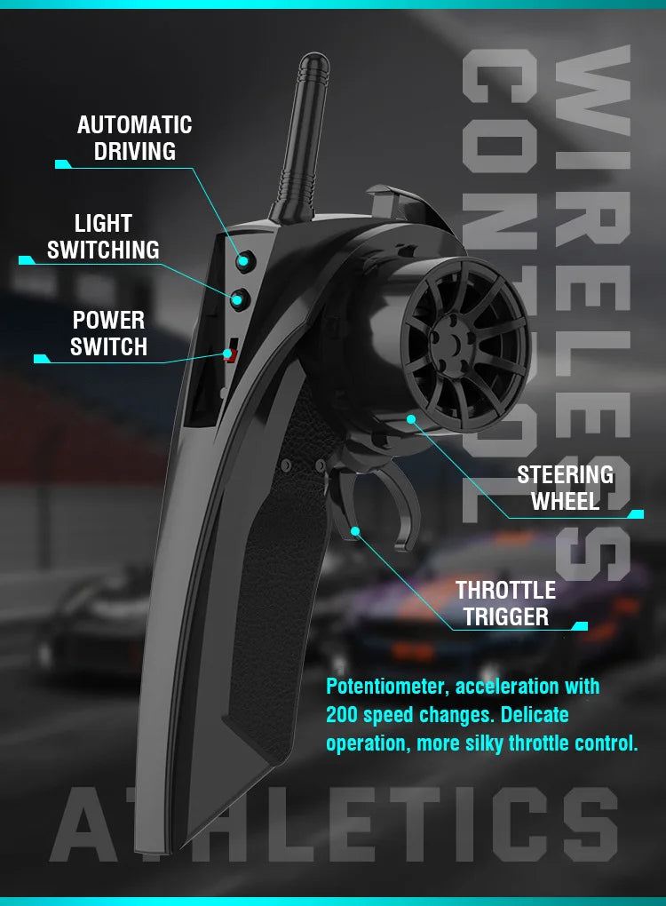 RC Drift Car 1/14 Scale Remote Control Stunt Car 2.4GHz 4WD 40+KM/H High Speed Vehicle with LED Lights Racing Vehicle Toys Gifts