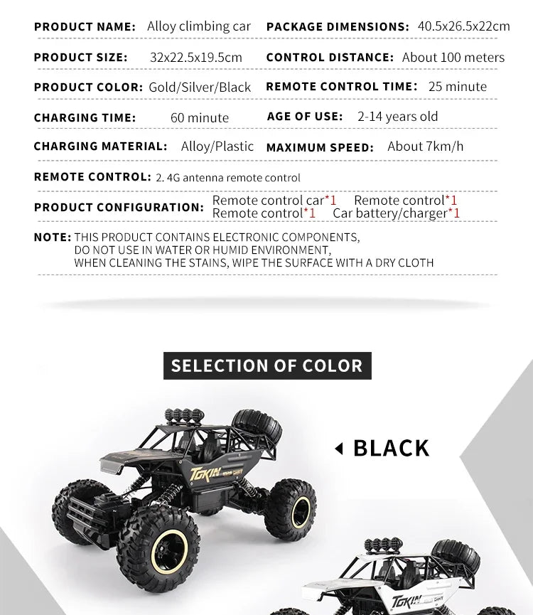 RC Off road Truck 1:12/16 4WD RTR Durable Beginner All Terrain RC Cars High Speed 20Km/h Remote Control Monster Truck Gifts Toys