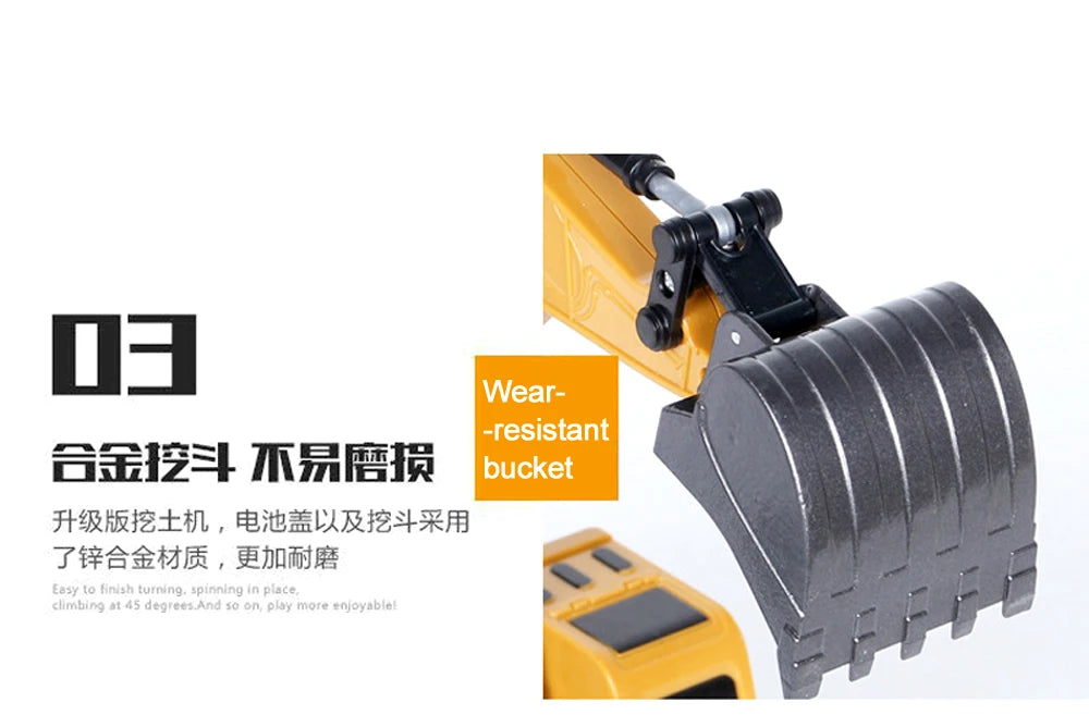 RC Excavator 2.4Ghz 6 Channel 1:24 RC Engineering Car Alloy And Plastic Excavator Boy Toy 6CH And 5CH RTR For Kid Christmas Gift