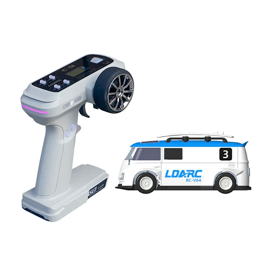 LDARC 1/64 RTR MINI RC Car  2.4GH  V64  Simulated Electric Remote Control Model Car Tabletop Bus Vehicle  Adults  Toys