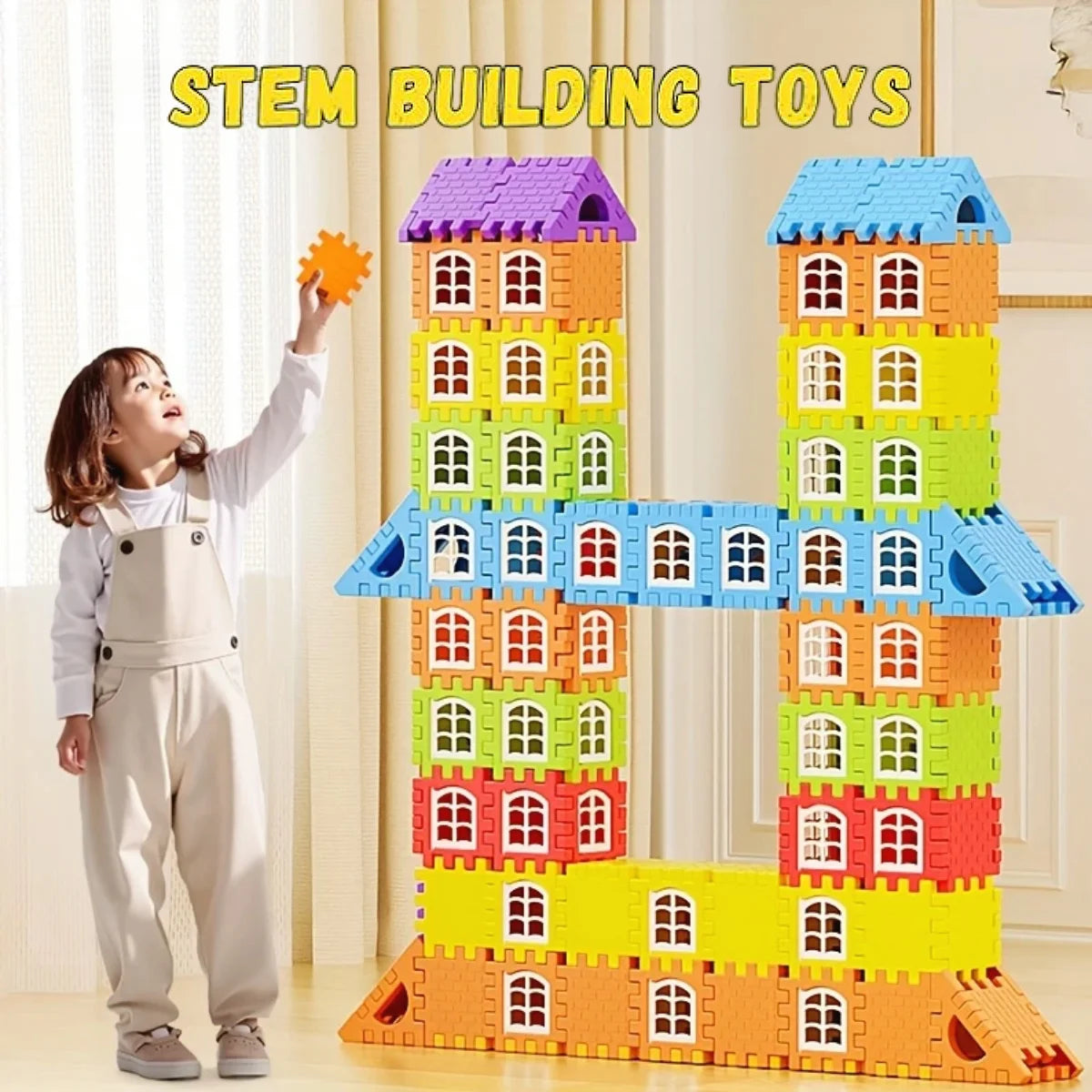 100-Piece Educational Colorful Building Block Set - A Great Gift for Beginners to Foster Creative Games and Skill Development