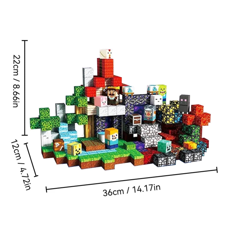 STEM Learning Magnetic Tiles Building Toys Architecture Models DIY Creative Bricks Kids Gift Desk Ornament