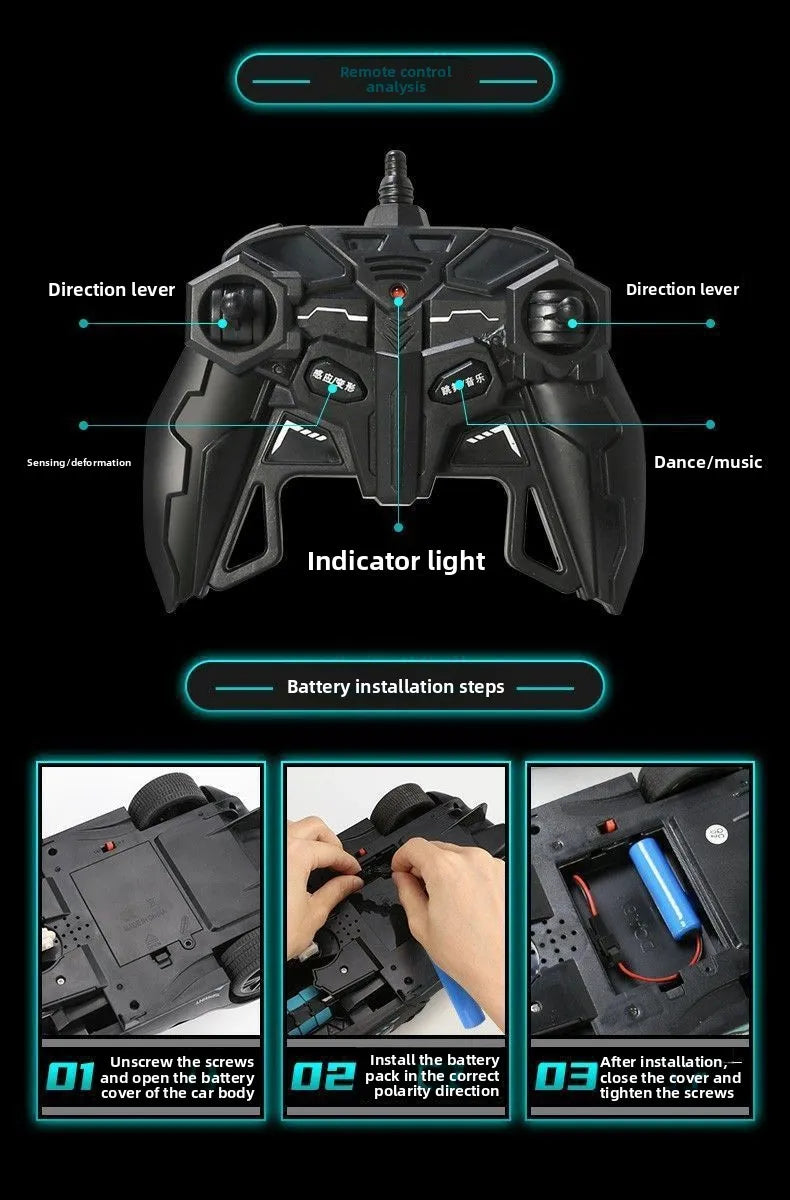 Transform Storm RC Car – Electric Rechargeable Robot | Unisex Toy for Ages 3-6 & 8+