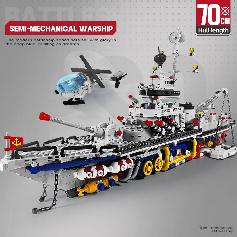 Military Building Blocks Set Mechanical Battleship City Construction Aircraft Carrier Tank Model MOC Building Toys for Boys Gift